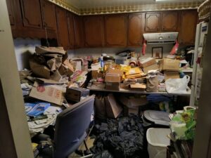 Kitchen of a hoarding house